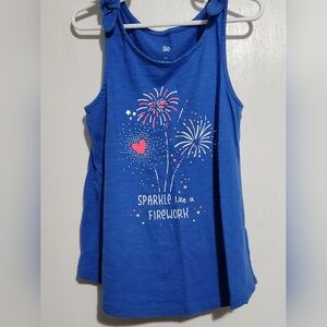 Girls Size 7 4th of July Tank Top Shirt "Sparkle Like A Firework"